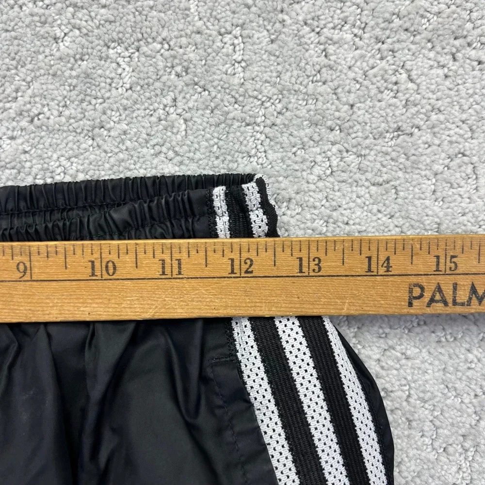VINTAGE Adidas Track Pants Size Small Black Nylon Windbreaker Tapered Ankle Zip